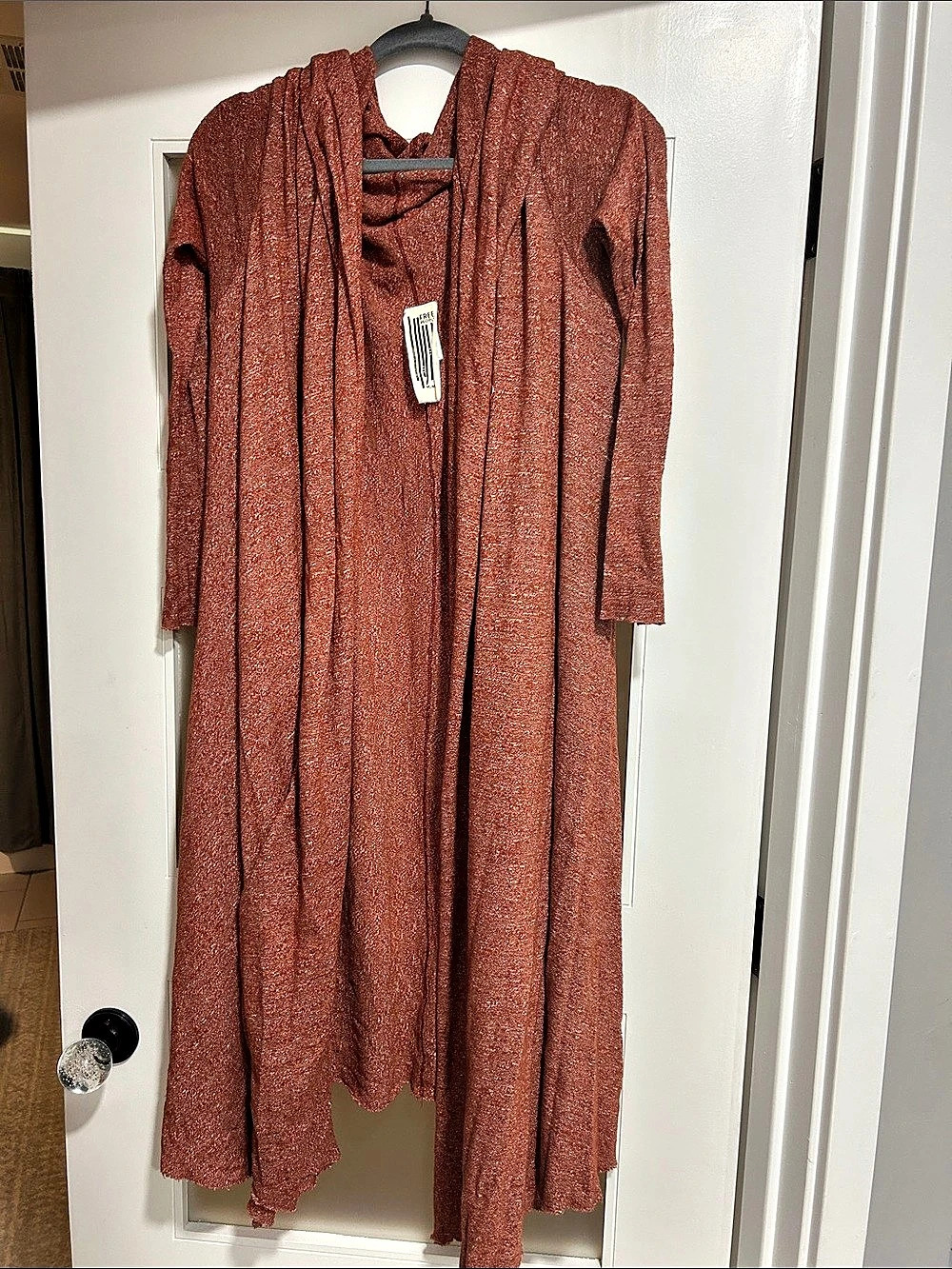 Free People multi way cardigan in rust brown